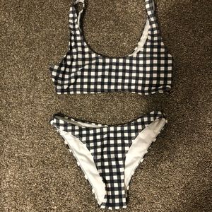 Forever 21 Gingham Two Piece Swimsuit
